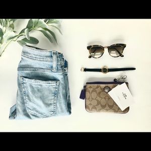 Brand New Coach Logo Wristlet w/Purple trim